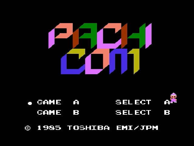 Pachicom title screen for Famicom Disk System